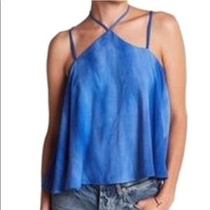 CAD halter top. Blue with a hint of tie dye.